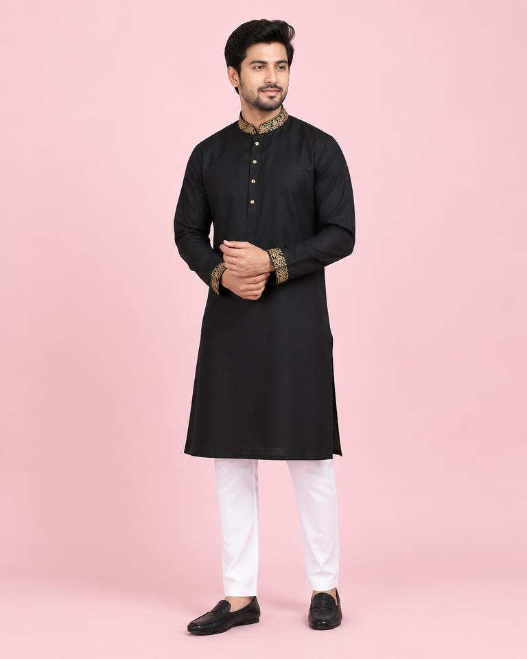 Zari Collar Black Panjabi