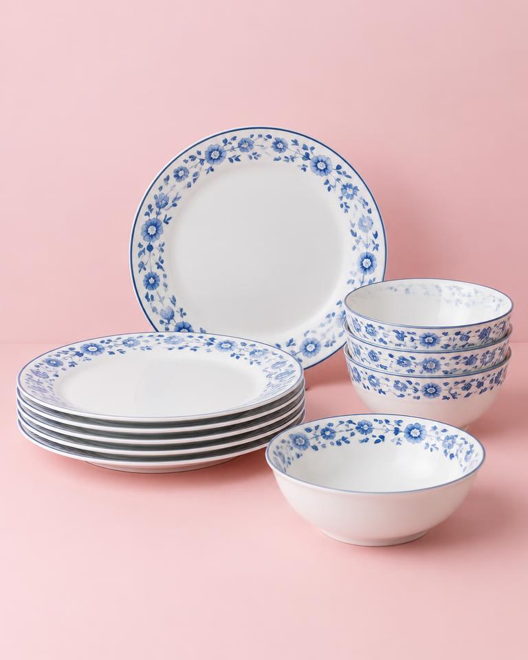 Blue Floral Ceramic Dinner Set