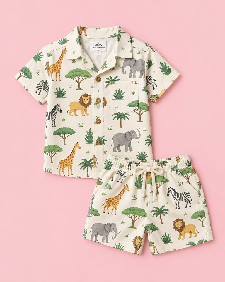 Safari Print Shirt & Shorts
