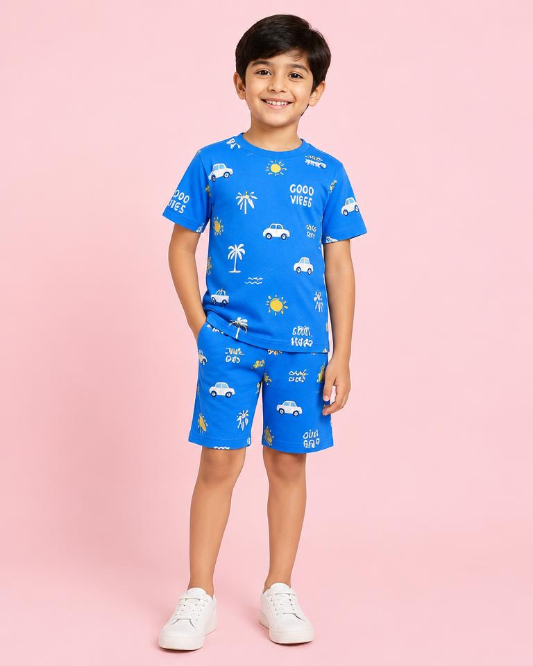 Printed Tee & Shorts Set