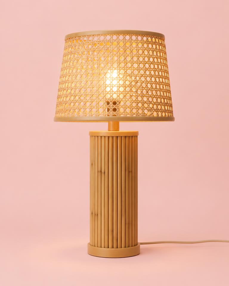 Cane & Bamboo Table Lamp