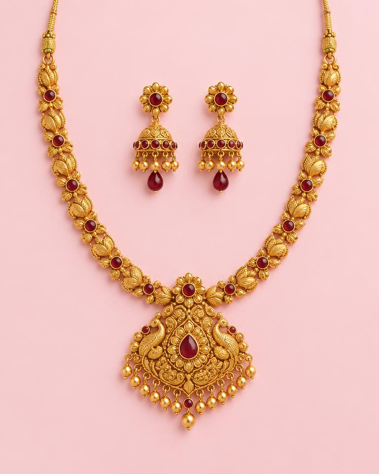 Gold-Plated Temple Necklace Set