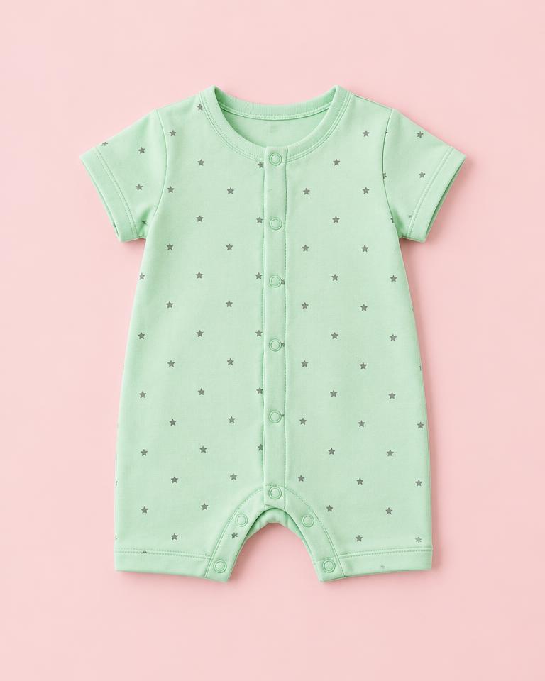Star Print Cotton Romper