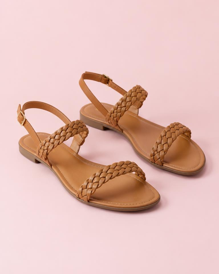 Braided Strap Flat Sandals