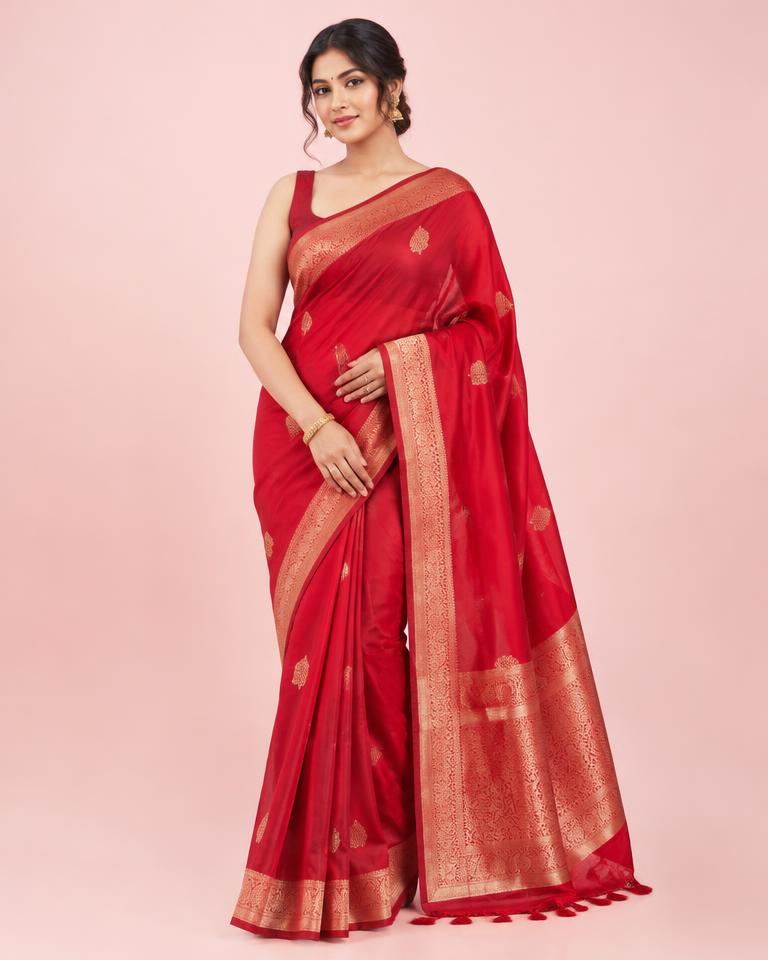 Festive Red Silk Saree