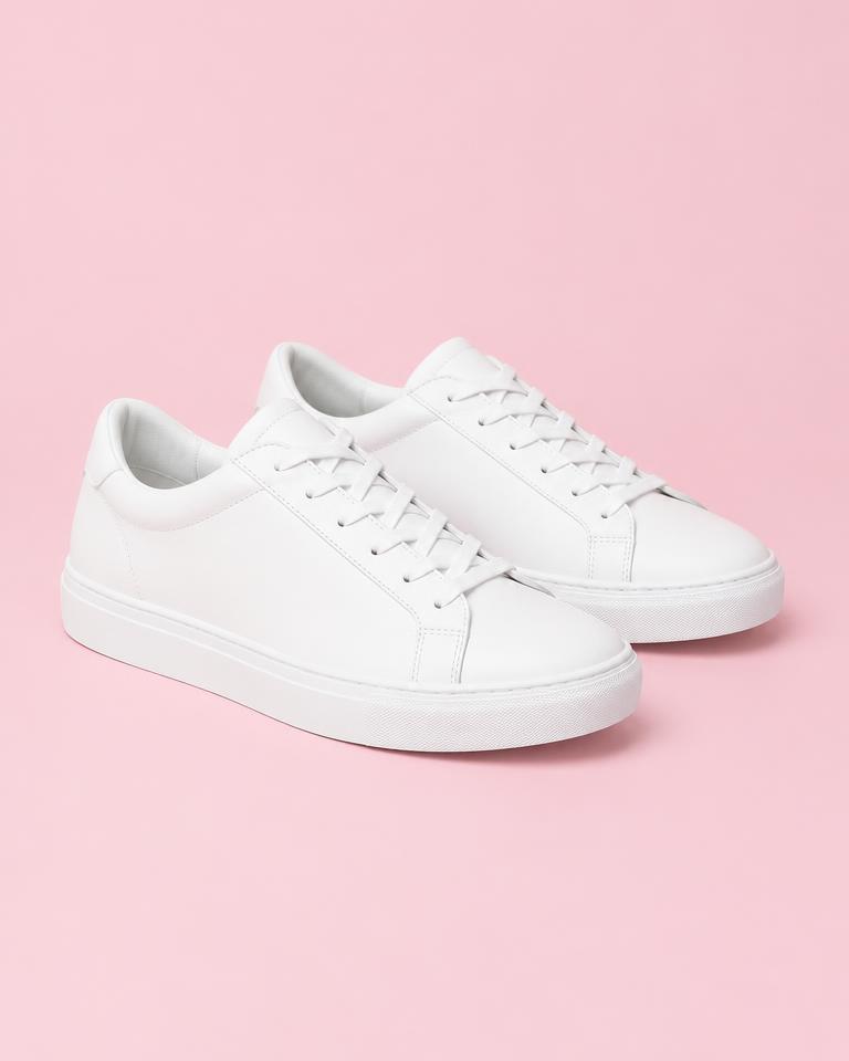 Minimal White Leather Sneakers